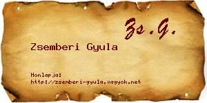 Zsemberi Gyula névjegykártya